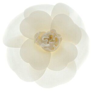 Chanel Camellia Corsage Flower Brooch White